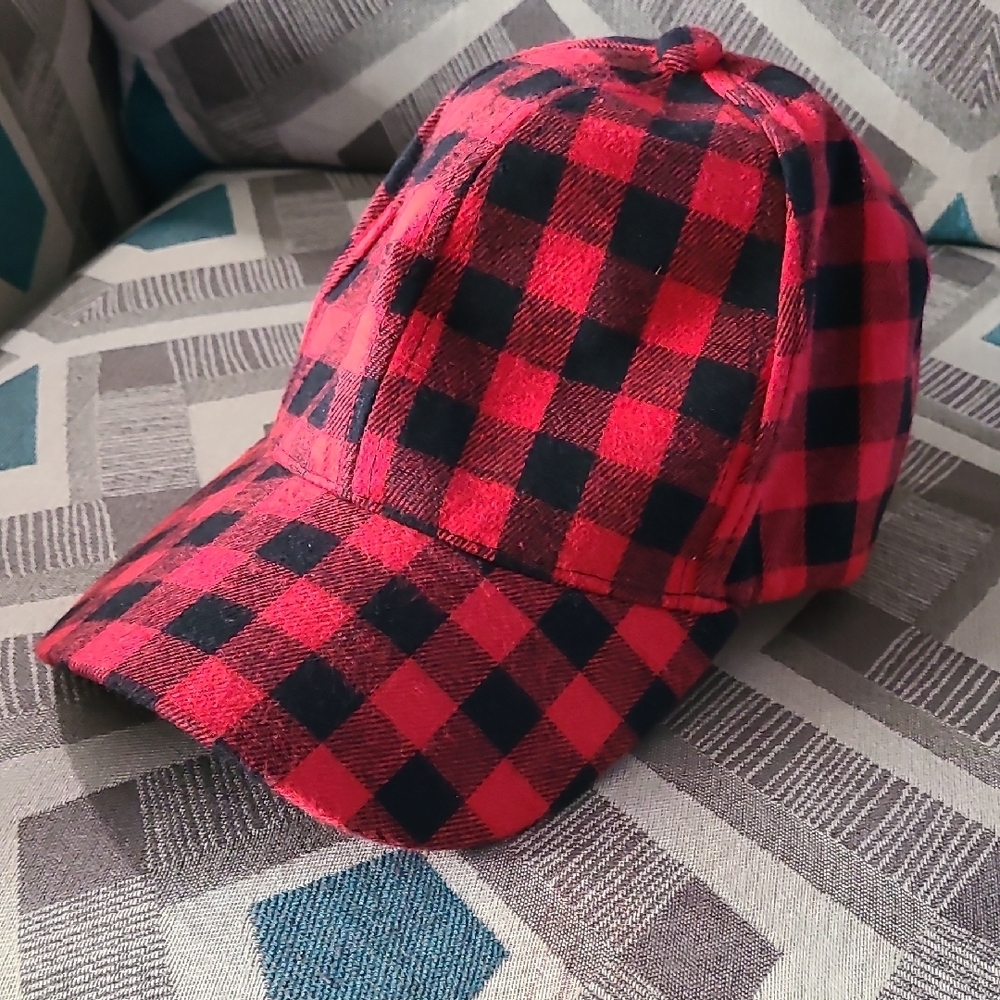 Buffalo Plaid Red‎ Black Checkered Hat Cap